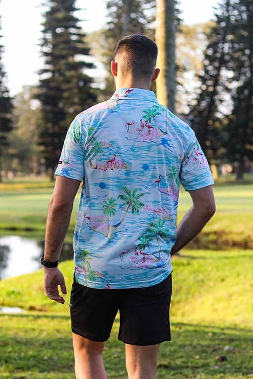 Custom Apparel Women's Funky Golf Shirt | Flamingo Island