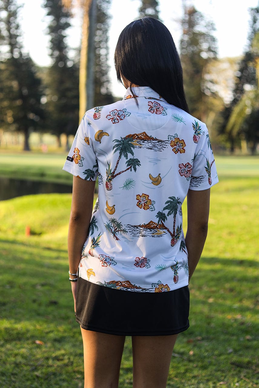 Custom Apparel Women's Golf Shirts | Funky | Palm Tree Resort