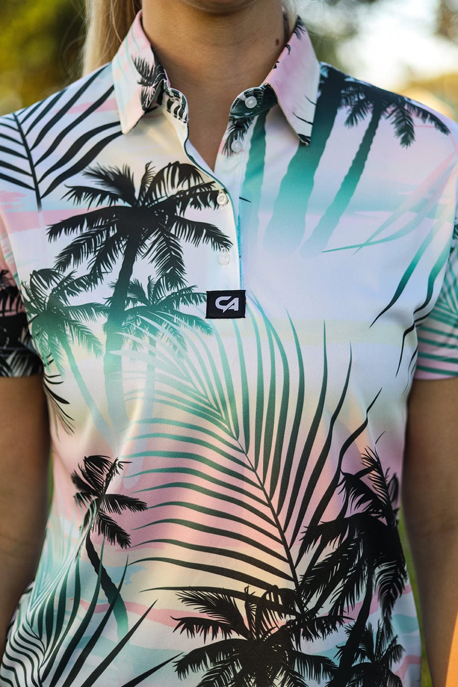 Custom Apparel Women's Golf Shirts | Funky | Summer Palms