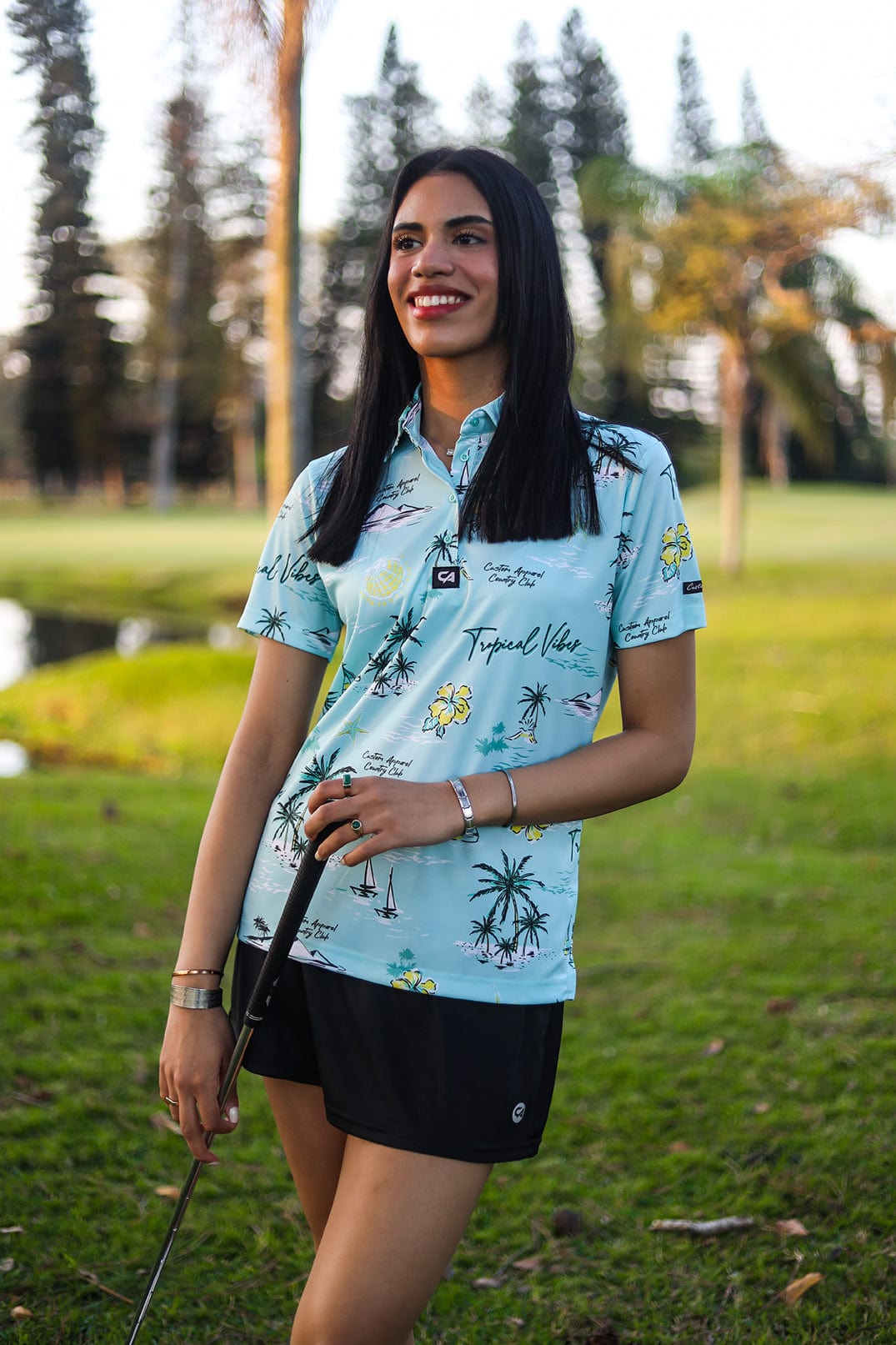 Custom Apparel Women's Golf Shirts | Funky | Tropical Vibes