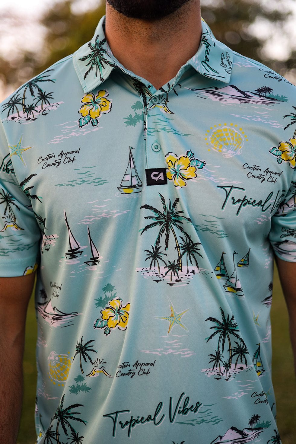 Custom Apparel Men's Funky Golf Shirt | Tropical Vibes