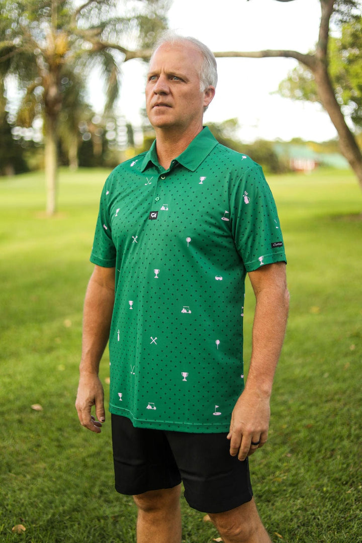 Custom Apparel Men's Golf Shirt | Statement | Green & Lilac