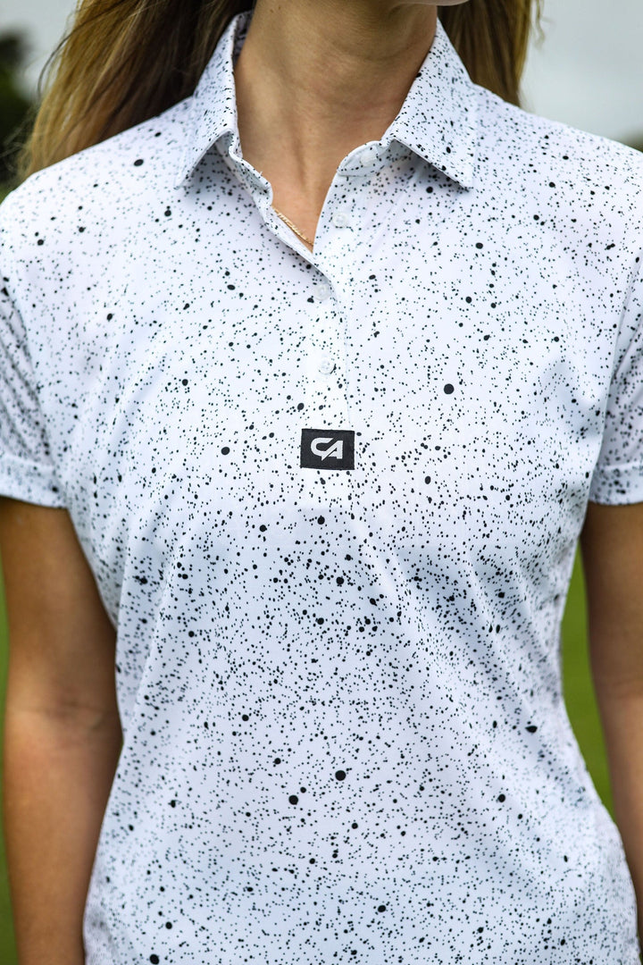 Custom Apparel Women's Golf Shirts | Funky | Ink Splatter