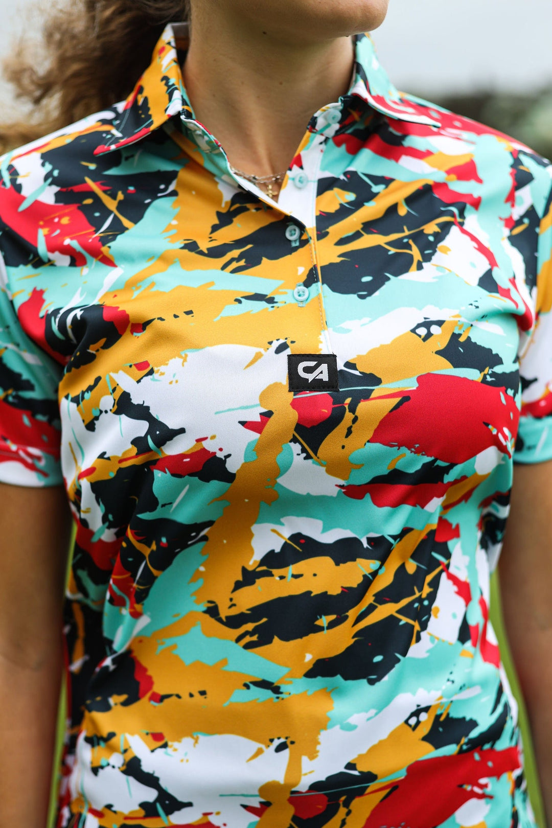 Custom Apparel Women's Golf Shirts | Funky | Splashes & Smudges