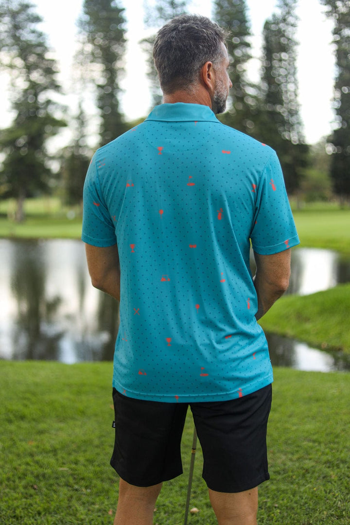 Custom Apparel Men's Golf Shirt | Statement | Teal & Orange