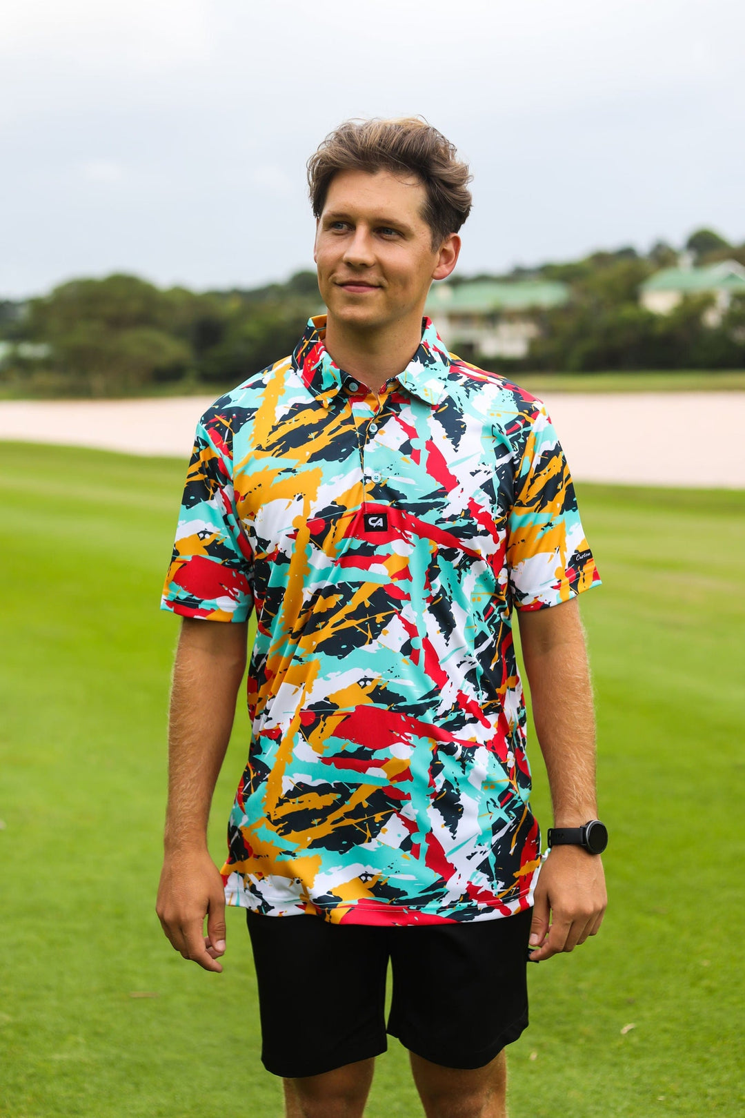 Custom Apparel Men's Funky Golf Shirt | Splashes & Smudges