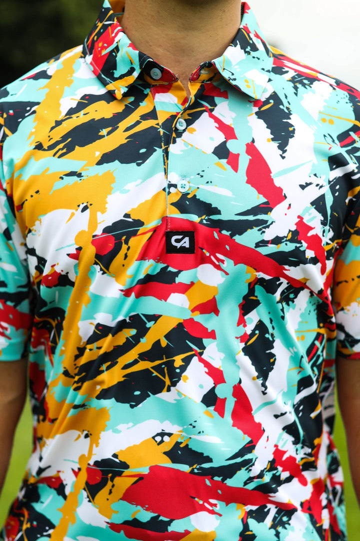 Custom Apparel Men's Funky Golf Shirt | Splashes & Smudges