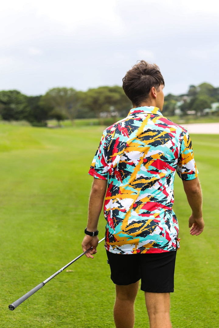 Custom Apparel Men's Funky Golf Shirt | Splashes & Smudges