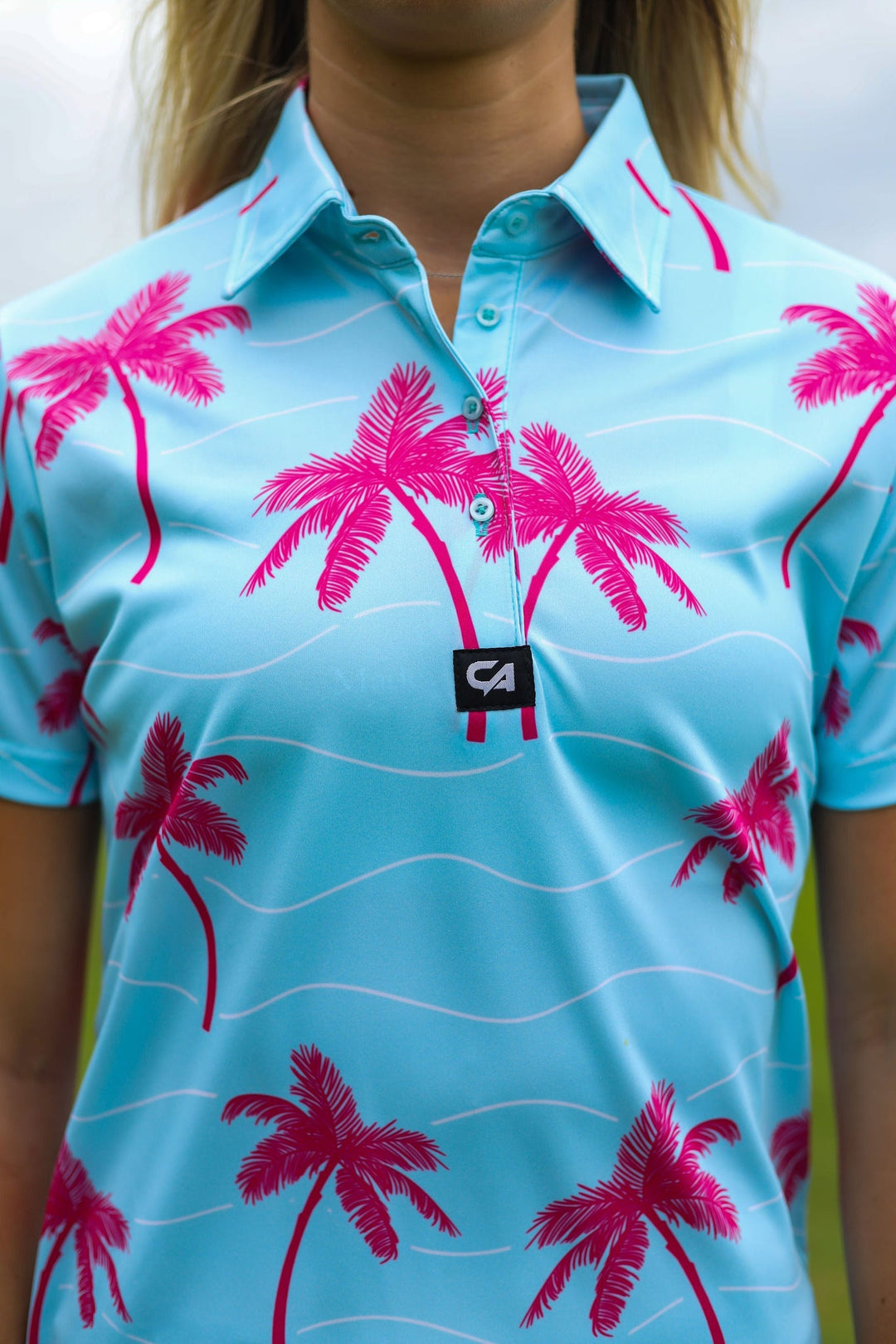 Custom Apparel Women's Golf Shirts | Funky | Palm Vibes