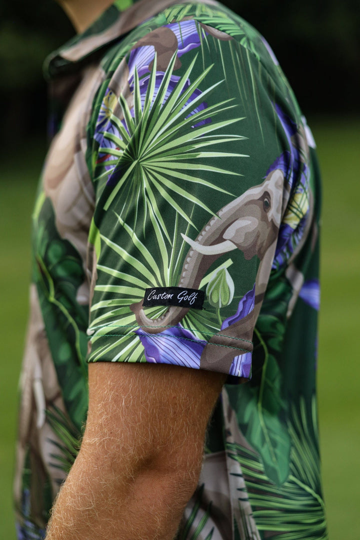 Custom Apparel Men's Funky Golf Shirt | African Elephants