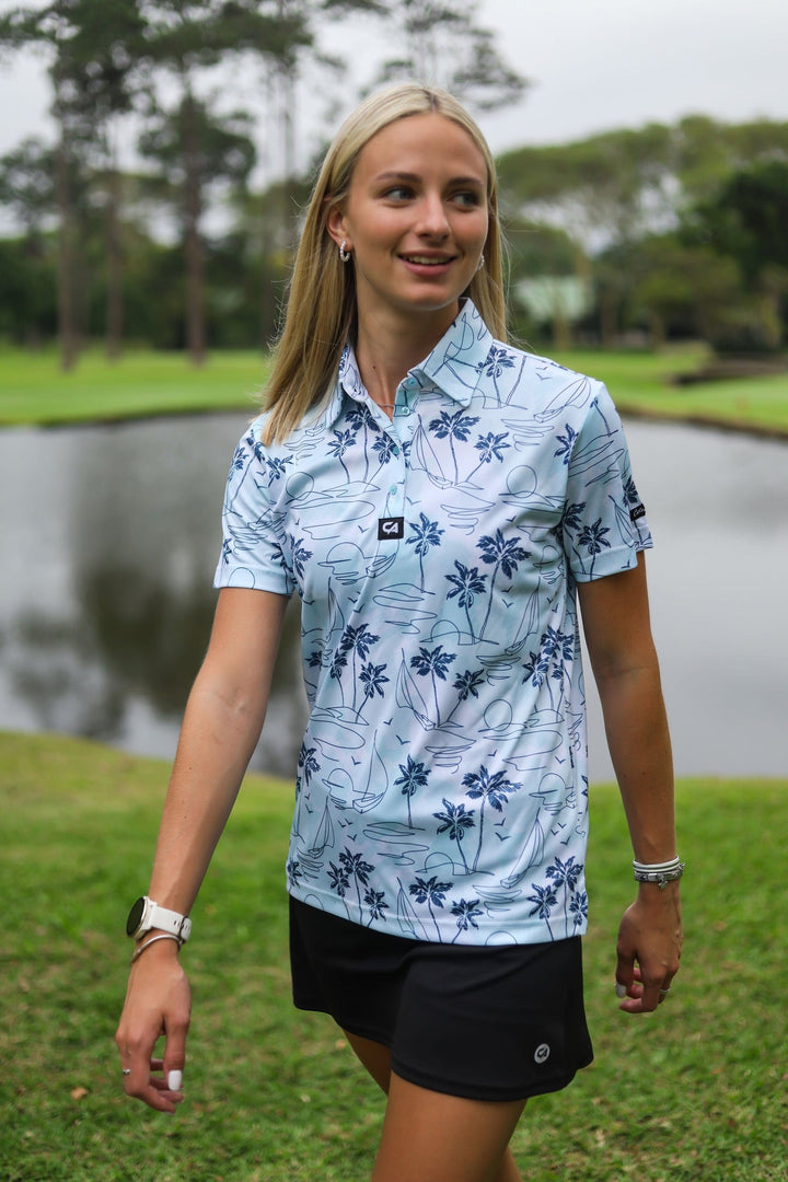 Custom Apparel Women's Golf Shirts | Funky | Island Lines