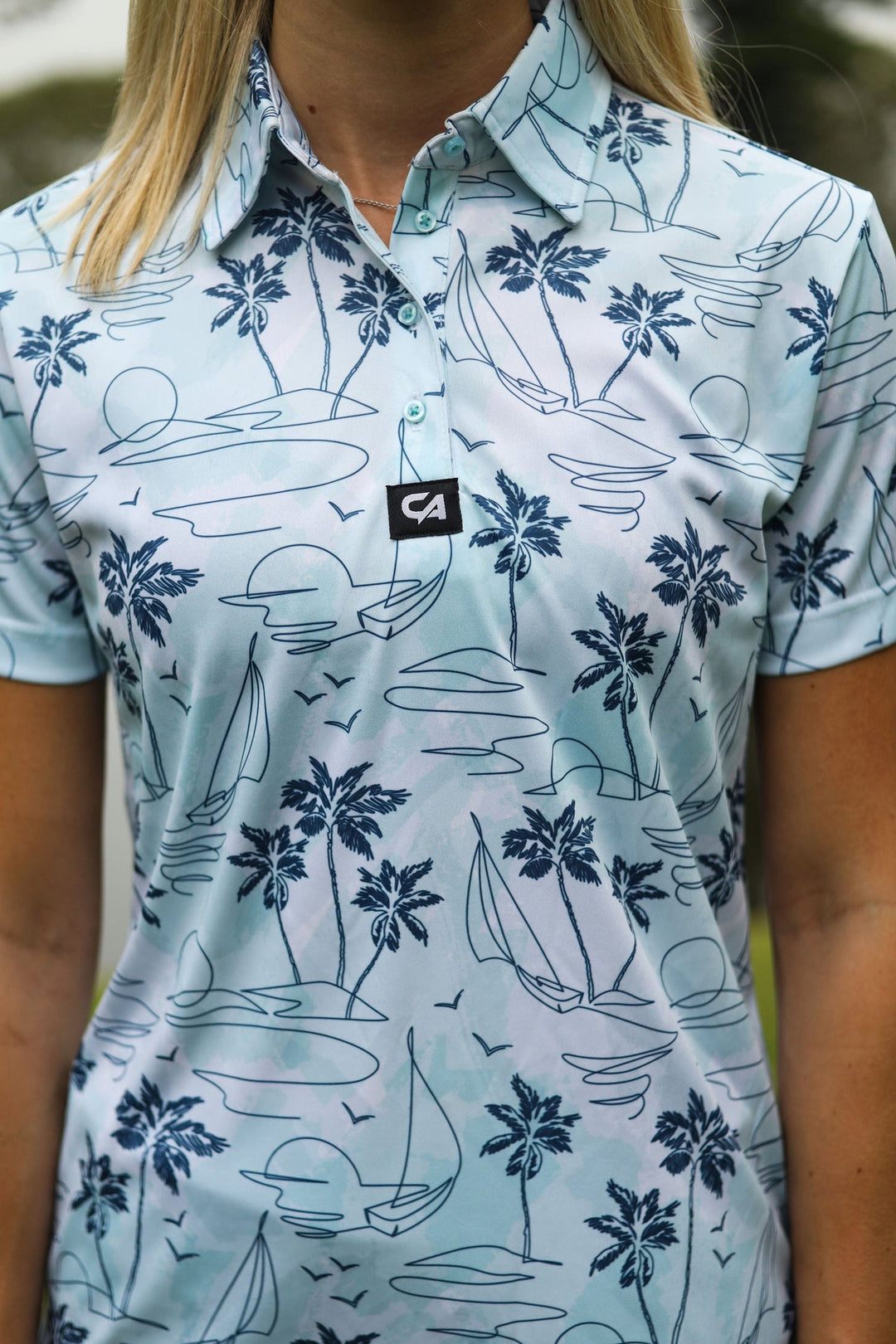 Custom Apparel Women's Golf Shirts | Funky | Island Lines