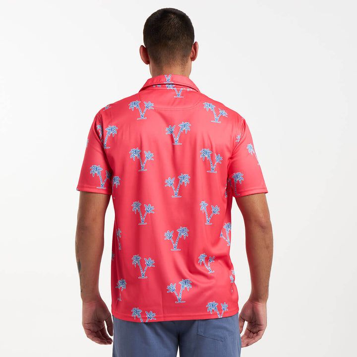 Golf Shirt - Palms | Coral