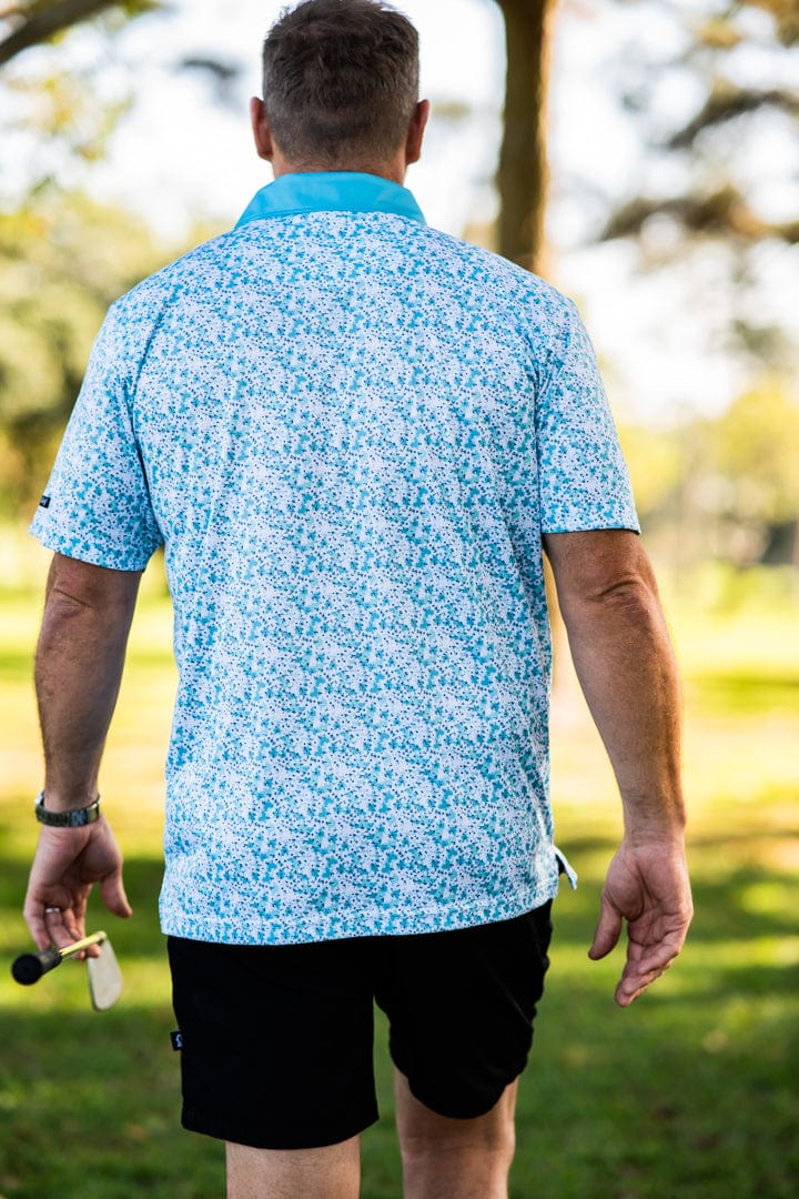 Custom Apparel Men's Golf Shirt | Premium | Aqua Blossoms