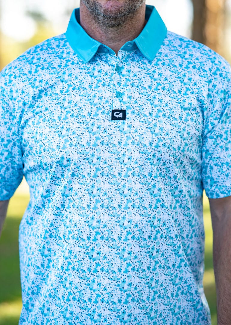 Custom Apparel Men's Golf Shirt | Premium | Aqua Blossoms