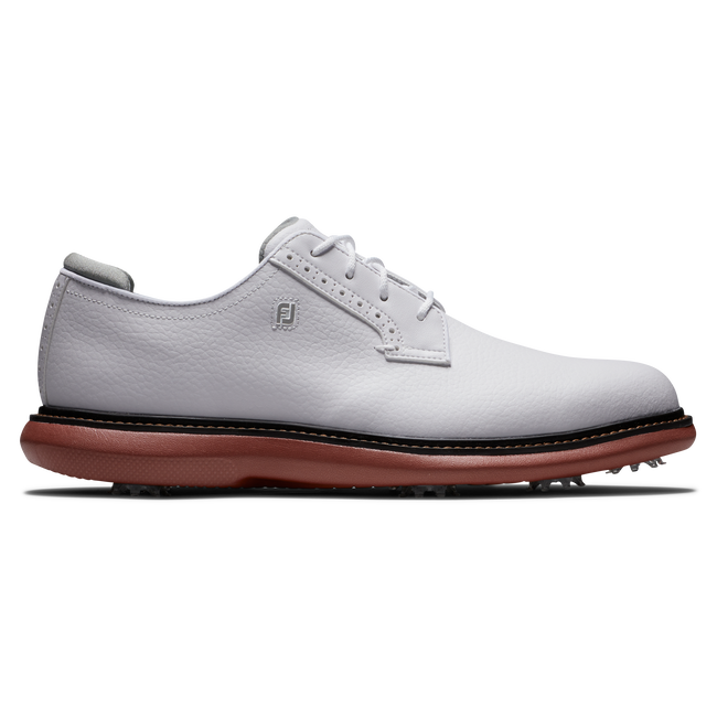 Footjoy Men's Golf Shoes | Traditions Blucher | White/Brick