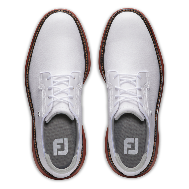 Footjoy Men's Golf Shoes | Traditions Blucher | White/Brick