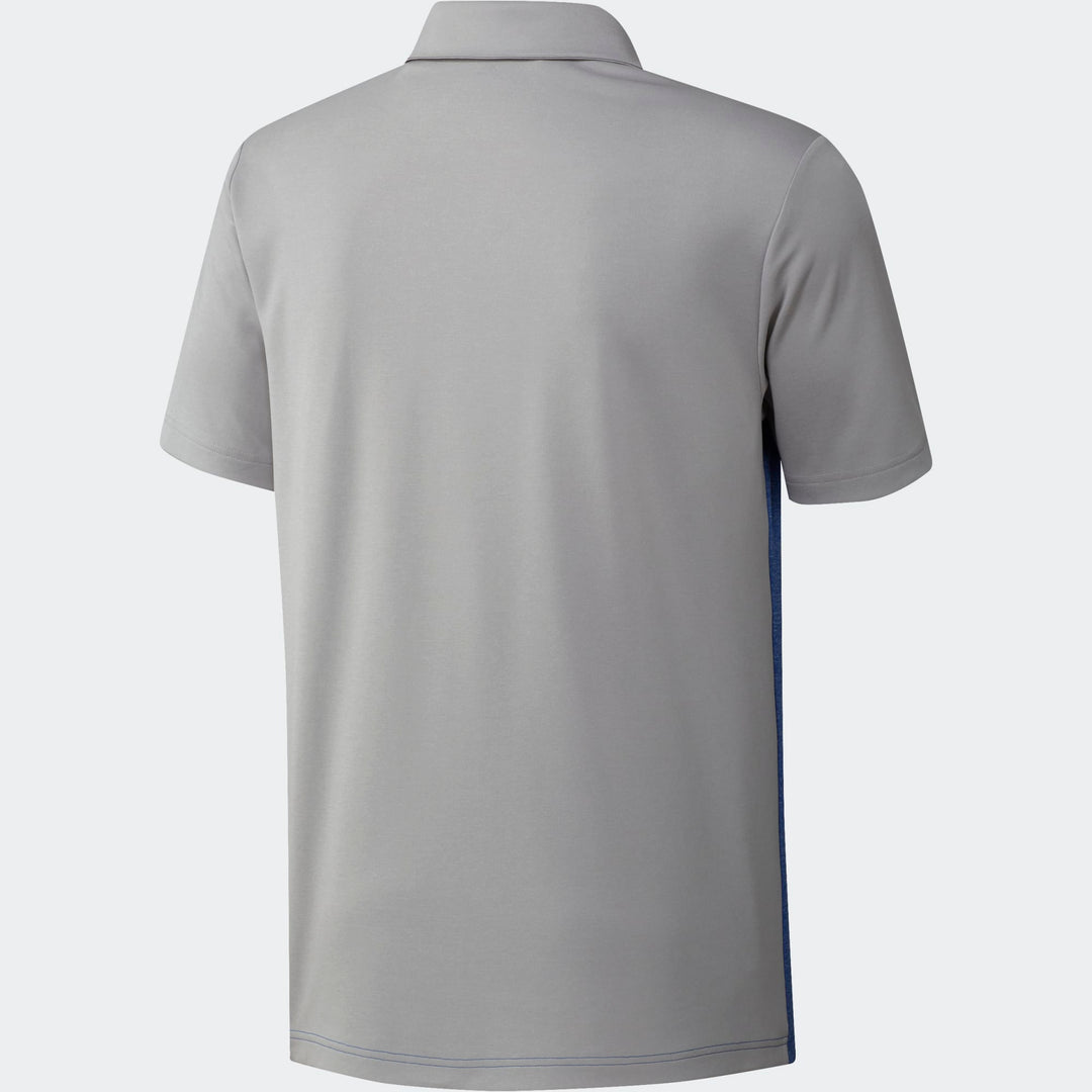 Adidas Men's Golf Shirt | 3 Stripe Block | Grey/Blue