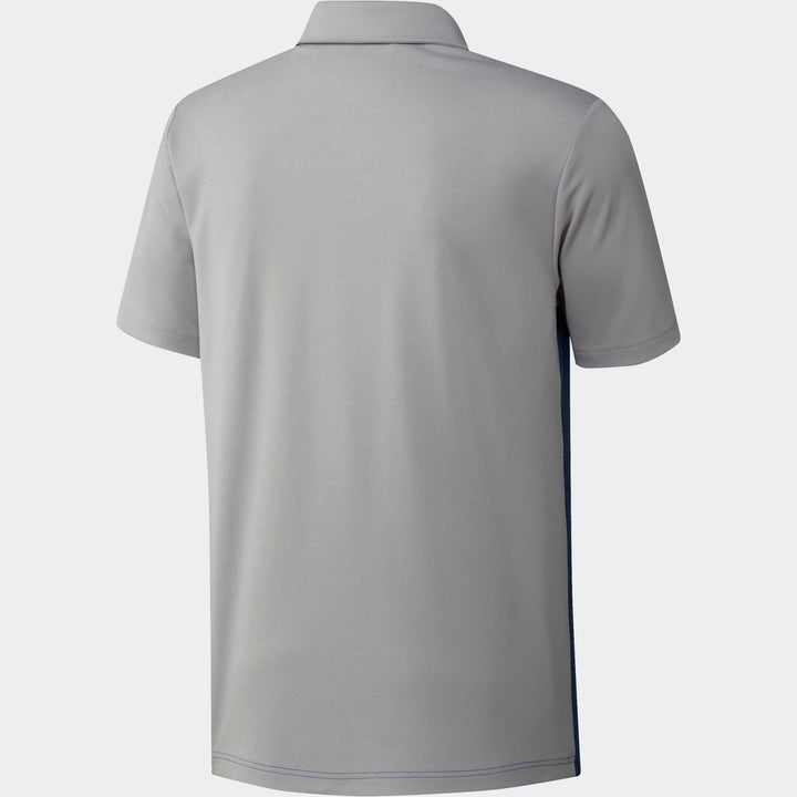 Adidas Men's Golf Shirt | 3 Stripe Block | Grey/Navy