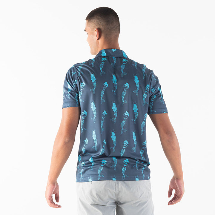 Golf Shirt - Mermaids | Steel