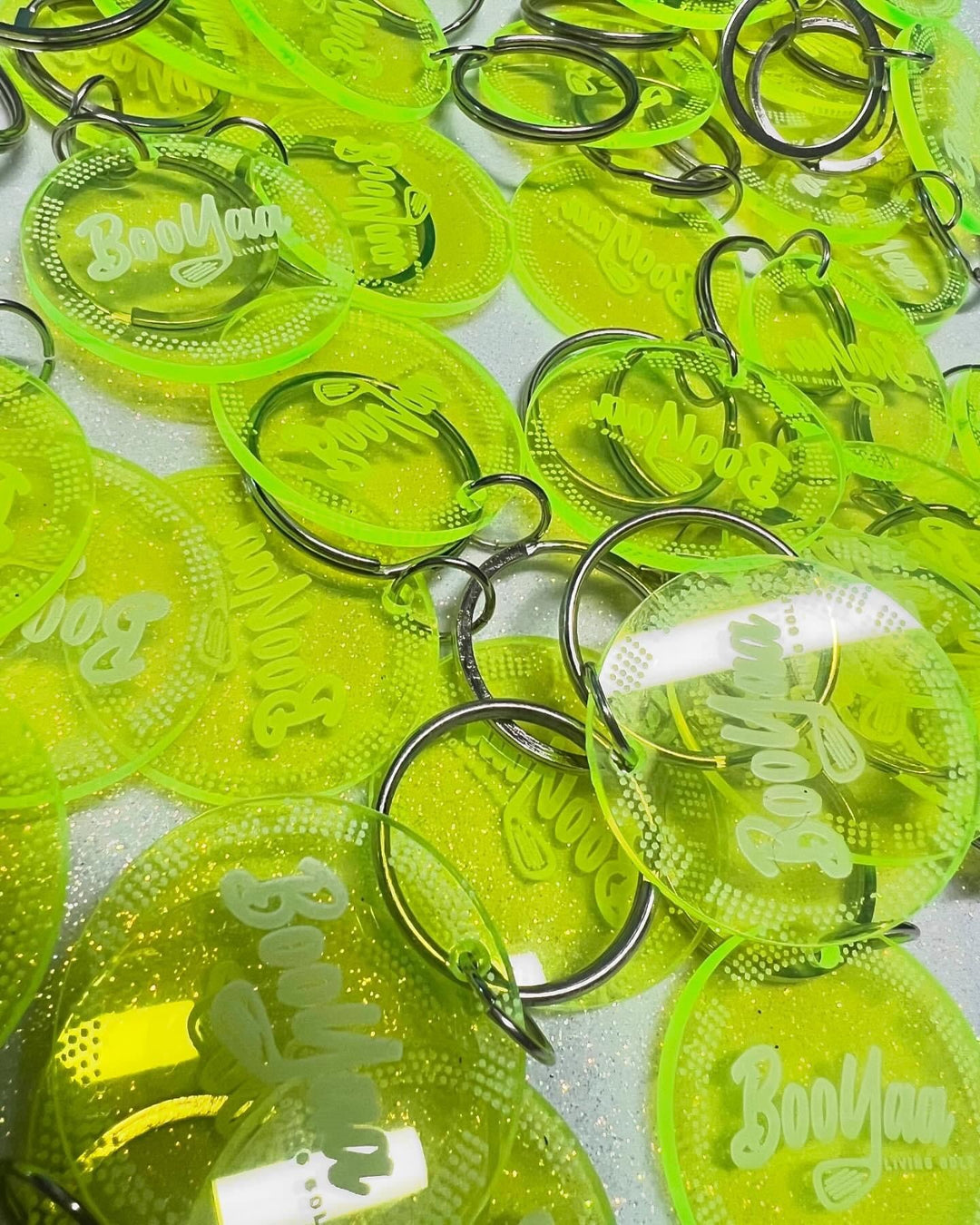 BooYaa Perspex Keyring - Neon Green