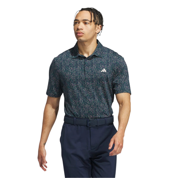 Adidas Men's Golf Shirt | Power Grid Print | Navy