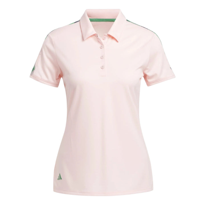 Adidas Women's Golf Shirt | Printed Polo | White/Pink