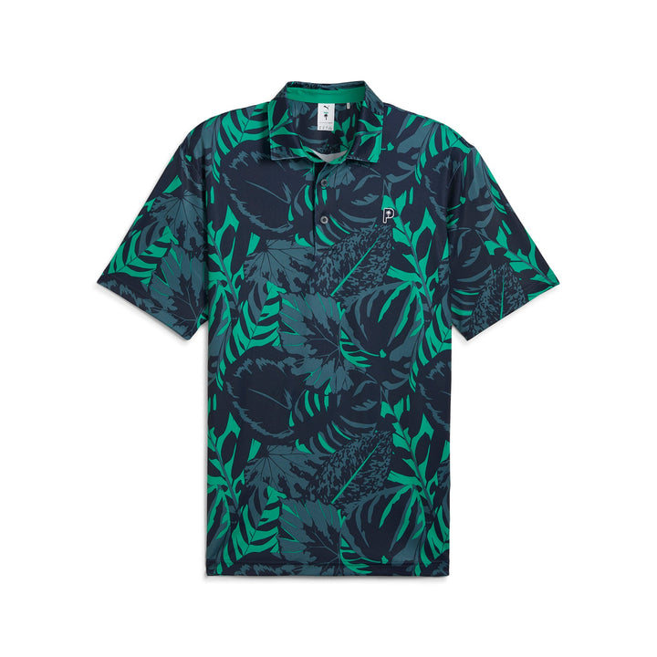 Puma Men's Golf Shirt | PTC Pam Glitch | Green/Navy