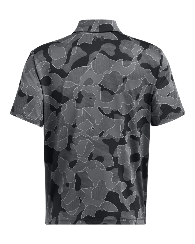 Under Armour Men's Golf Polo | 3.0 Printed Polo | Black/Grey