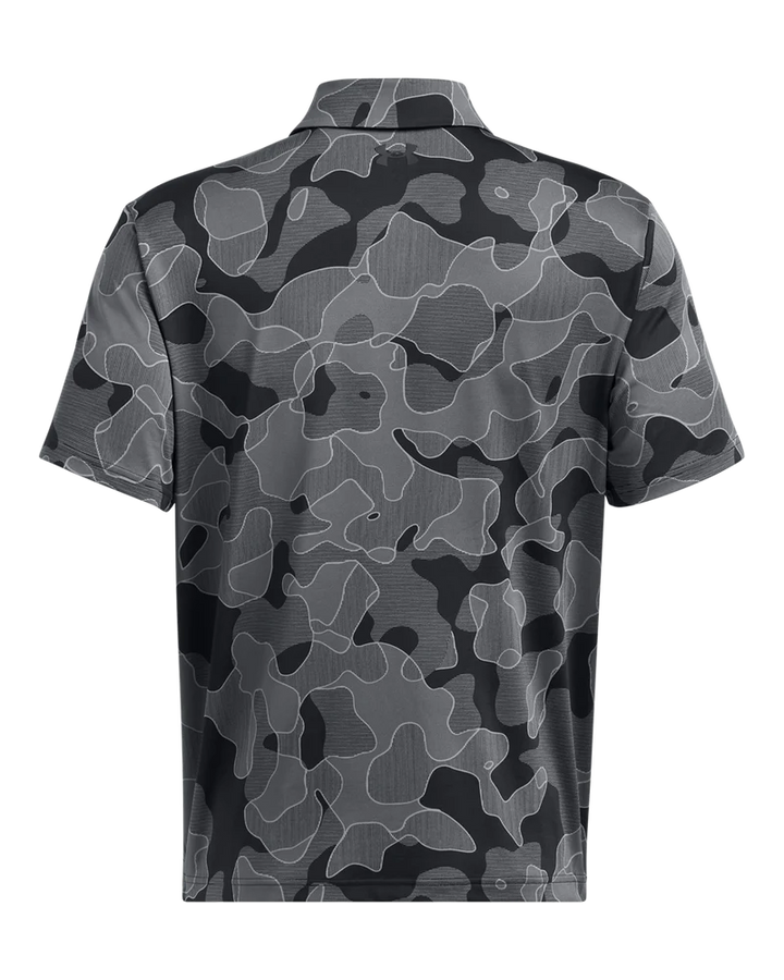 Under Armour Men's Golf Polo | 3.0 Printed Polo | Black/Grey