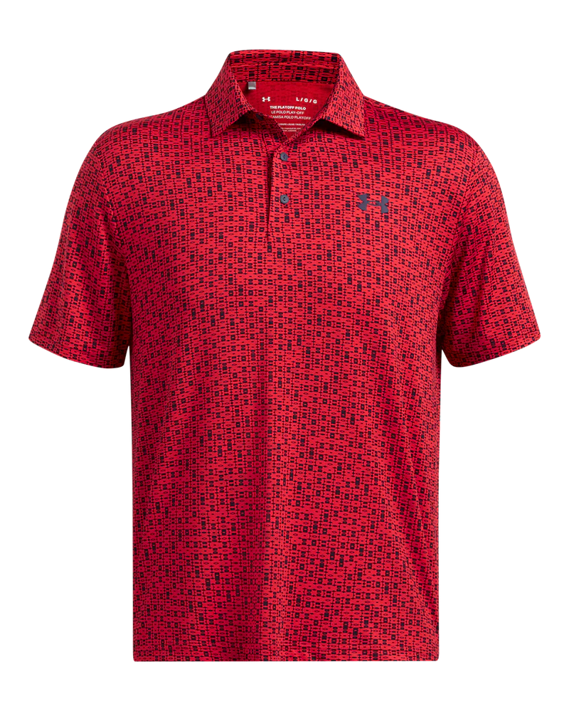 Under Armour Men's Golf Polo | 3.0 Printed Polo | Red/Black