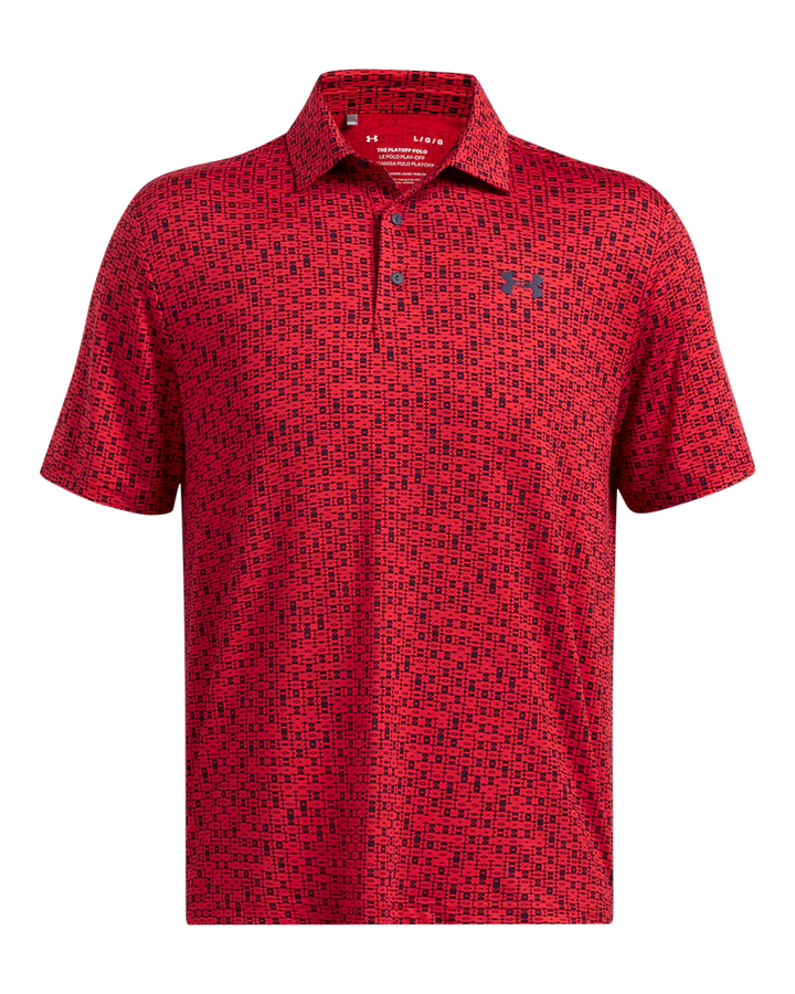 Under Armour Men's Golf Polo | 3.0 Printed Polo | Red/Black