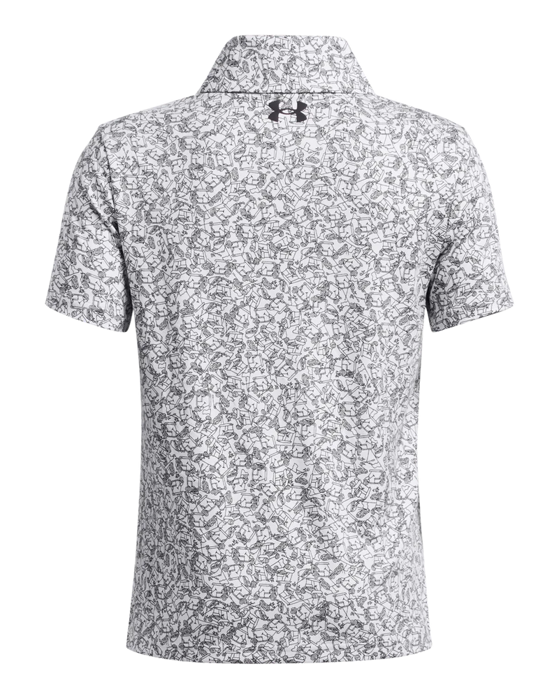 Under Armour Junior Golf Shirt | Polo | White/ Black Printed