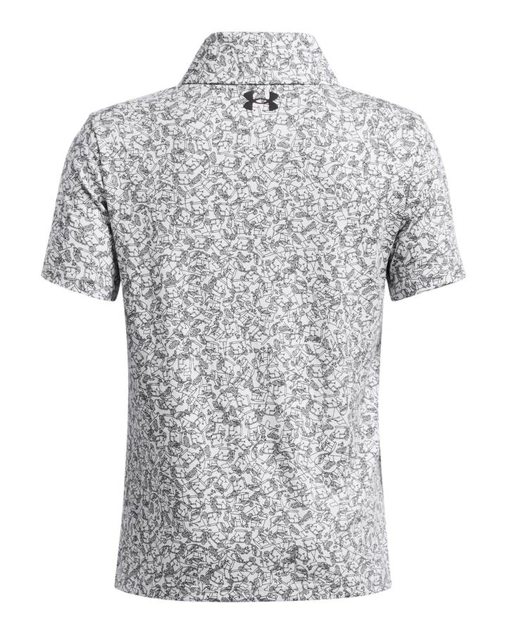 Under Armour Junior Golf Shirt | Polo | White/ Black Printed