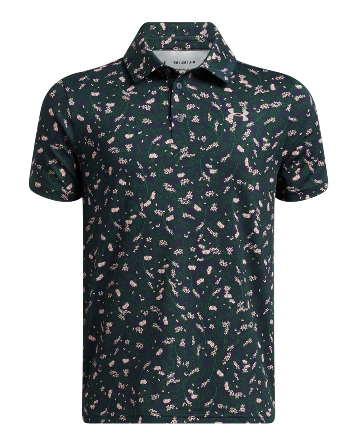 Under Armour Junior Golf Shirt | Polo | Green/Blue Printed