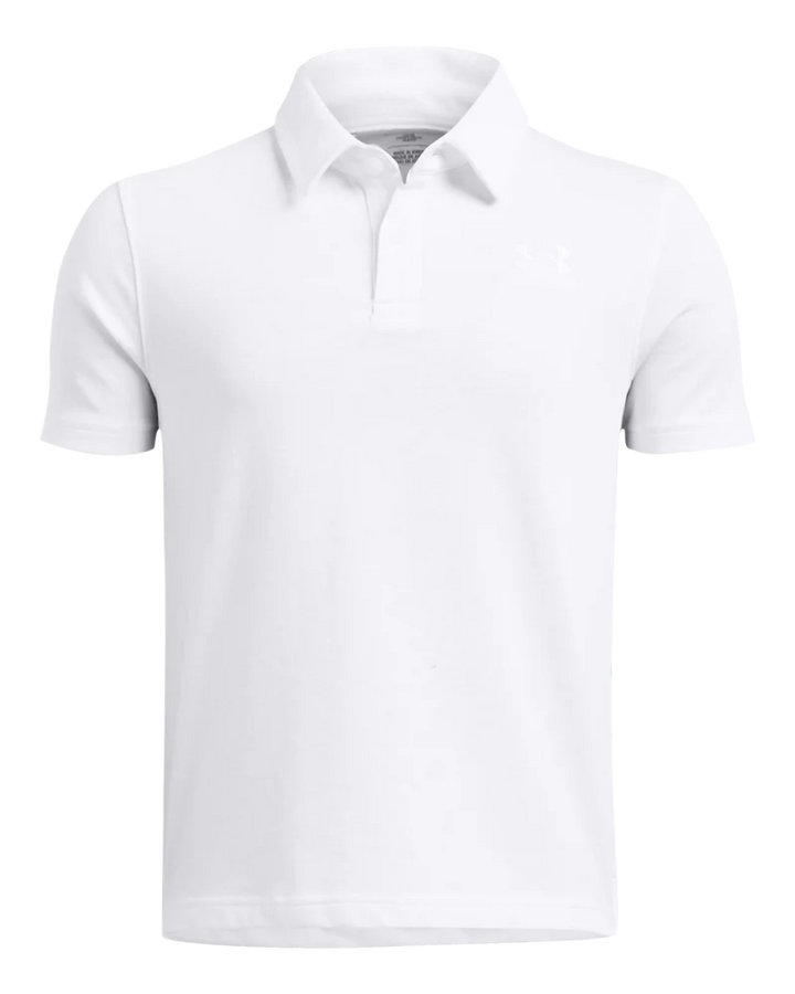 Under Armour Boy's Golf Shirt | Icon | White