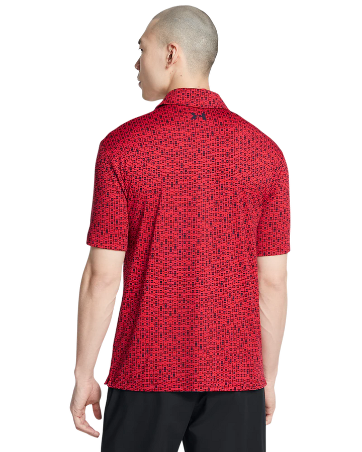 Under Armour Men's Golf Polo | 3.0 Printed Polo | Red/Black