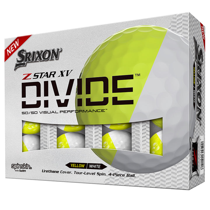 Srixon Golf Balls | Z-Star 9 XV Divide | Yellow White